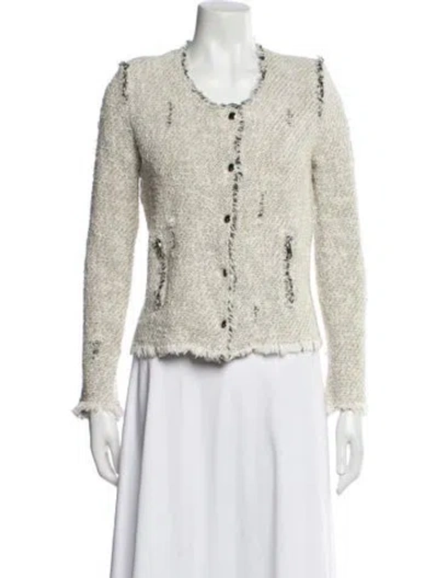 Pre-owned Iro Tweed Pattern Evening Jacket In Neutral