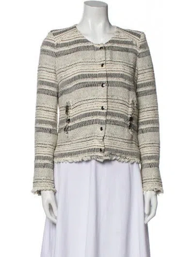 Pre-owned Iro Tweed Pattern Evening Jacket In Neutral