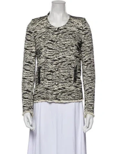 Pre-owned Iro Tweed Pattern Evening Jacket In Neutral
