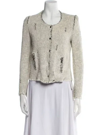 Pre-owned Iro Tweed Pattern Evening Jacket In Neutral