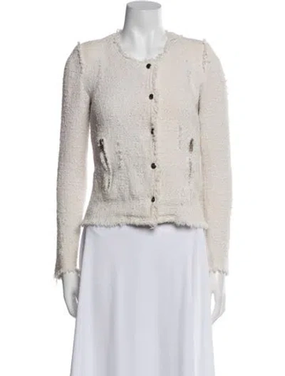 Pre-owned Iro Tweed Pattern Evening Jacket In Neutral