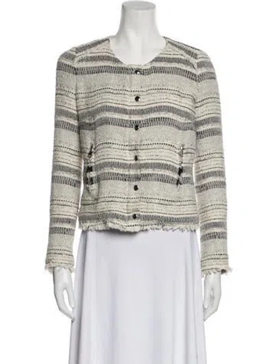 Pre-owned Iro Tweed Pattern Evening Jacket In Neutral