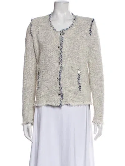 Pre-owned Iro Tweed Pattern Evening Jacket In Neutral