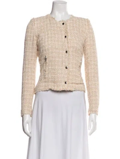 Pre-owned Iro Tweed Pattern Evening Jacket In Neutral