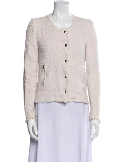 Pre-owned Iro Tweed Pattern Evening Jacket In Neutral