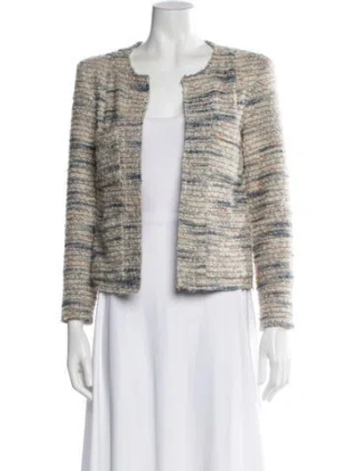 Pre-owned Iro Tweed Pattern Evening Jacket In Neutral