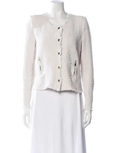 Pre-owned Iro Tweed Pattern Evening Jacket In Neutral