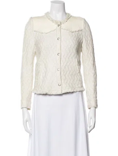 Pre-owned Iro Tweed Pattern Evening Jacket In Neutral