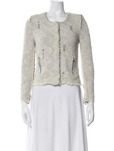 Pre-owned Iro Tweed Pattern Evening Jacket In Neutral