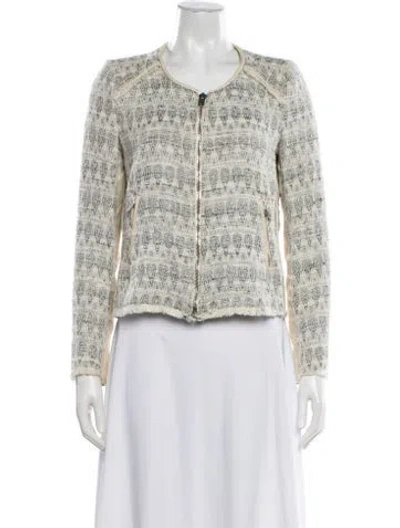 Pre-owned Iro Tweed Pattern Evening Jacket In Neutral