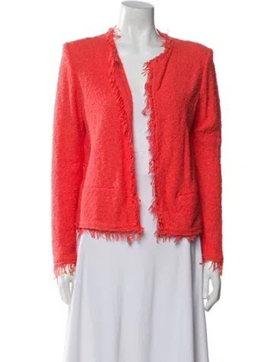 Pre-owned Iro Tweed Pattern Evening Jacket In Orange