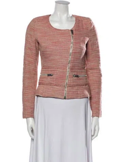 Pre-owned Iro Tweed Pattern Evening Jacket In Pink