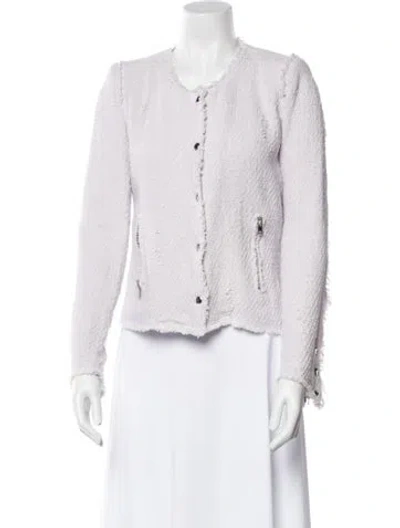 Pre-owned Iro Tweed Pattern Evening Jacket In Purple