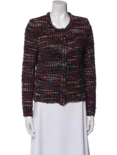 Pre-owned Iro Tweed Pattern Evening Jacket In Red