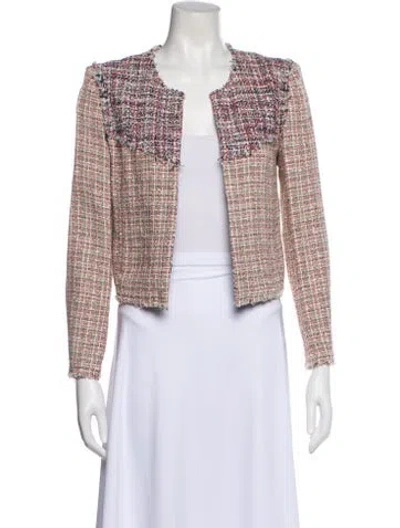 Pre-owned Iro Tweed Pattern Evening Jacket In Red