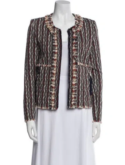 Pre-owned Iro Tweed Pattern Evening Jacket In Red