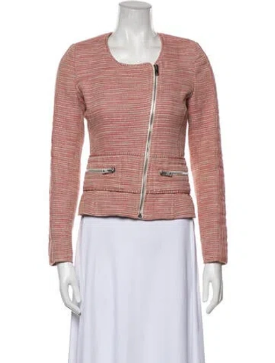 Pre-owned Iro Tweed Pattern Evening Jacket In Red