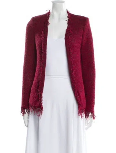 Pre-owned Iro Tweed Pattern Evening Jacket In Red