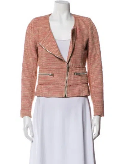 Pre-owned Iro Tweed Pattern Evening Jacket In Red