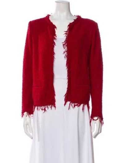 Pre-owned Iro Tweed Pattern Evening Jacket In Red