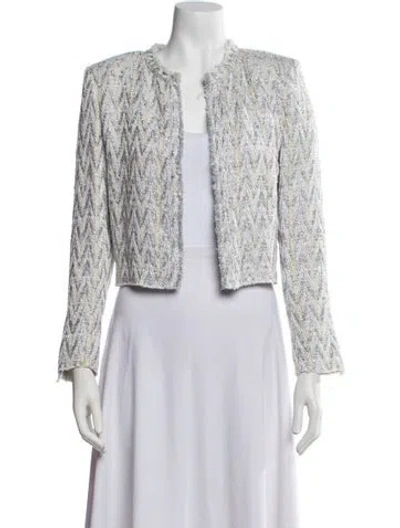 Pre-owned Iro Tweed Pattern Evening Jacket In Silver