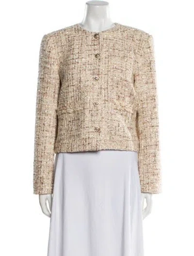 Pre-owned Iro Tweed Pattern Evening Jacket W/ Tags In Neutral