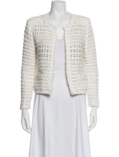 Pre-owned Iro Tweed Pattern Evening Jacket In White