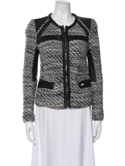 Pre-owned Iro Tweed Pattern Evening Jacket In White