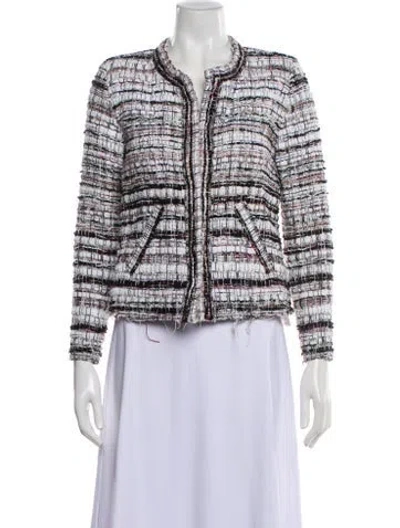 Pre-owned Iro Tweed Pattern Evening Jacket In White