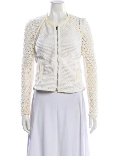 Pre-owned Iro Tweed Pattern Evening Jacket In White