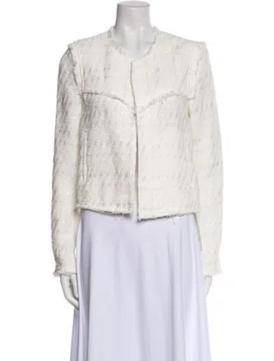 Pre-owned Iro Tweed Pattern Evening Jacket In White