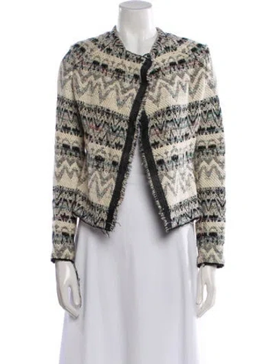 Pre-owned Iro Tweed Pattern Evening Jacket In White