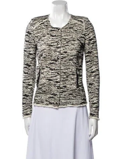 Pre-owned Iro Tweed Pattern Evening Jacket In White