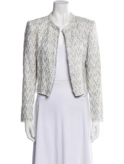 Pre-owned Iro Tweed Pattern Evening Jacket In White