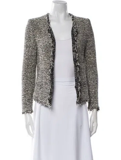 Pre-owned Iro Tweed Pattern Evening Jacket In White