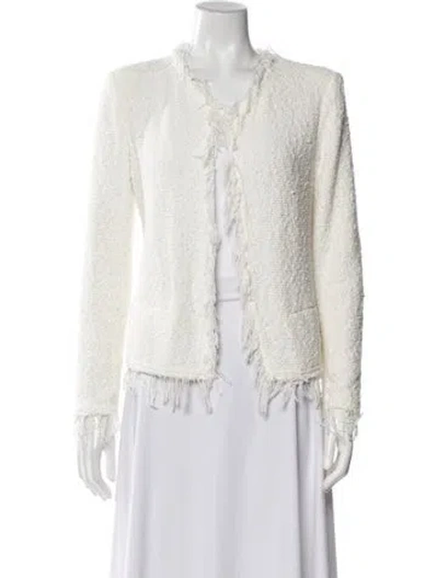 Pre-owned Iro Tweed Pattern Evening Jacket In White