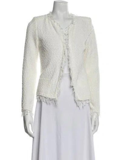 Pre-owned Iro Tweed Pattern Evening Jacket In White