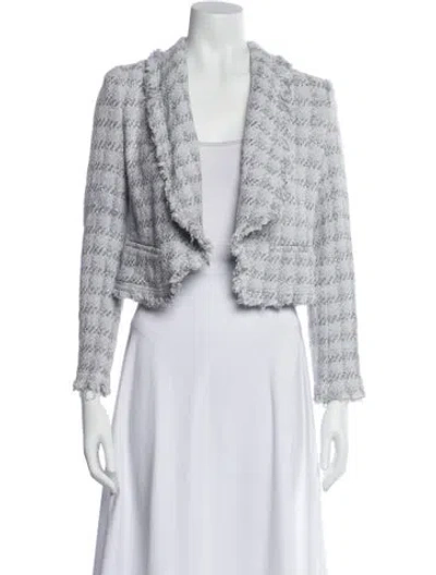 Pre-owned Iro Tweed Pattern Evening Jacket In White