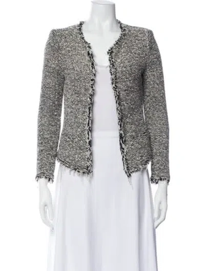 Pre-owned Iro Tweed Pattern Evening Jacket In White