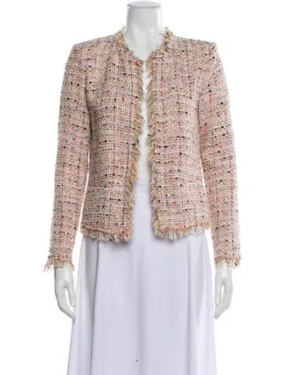 Pre-owned Iro Tweed Pattern Evening Jacket In White