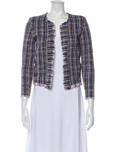 Pre-owned Iro Tweed Pattern Evening Jacket In White