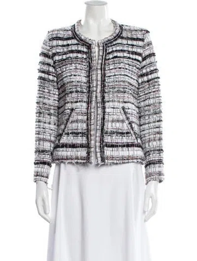 Pre-owned Iro Tweed Pattern Evening Jacket In White