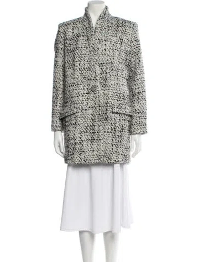 Pre-owned Iro Tweed Pattern Evening Jacket In White