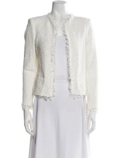 Pre-owned Iro Tweed Pattern Evening Jacket In White