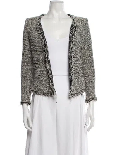 Pre-owned Iro Tweed Pattern Evening Jacket In White
