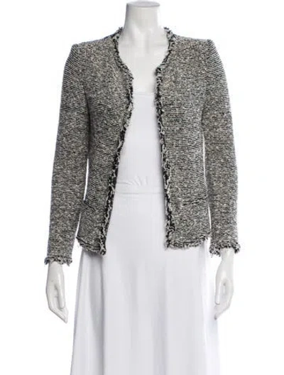 Pre-owned Iro Tweed Pattern Evening Jacket In White