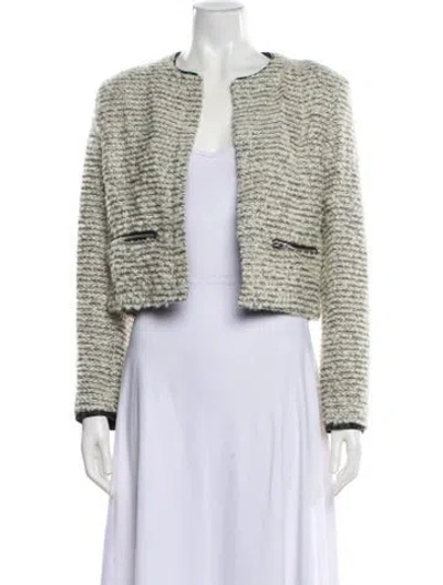 Pre-owned Iro Tweed Pattern Fur Jacket In Multi