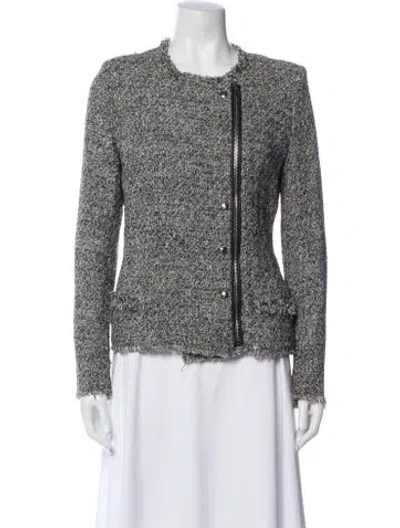 Pre-owned Iro Tweed Pattern Jacket In Black