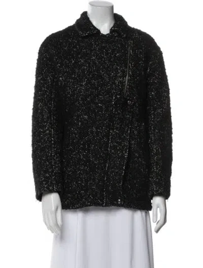 Pre-owned Iro Tweed Pattern Jacket In Black