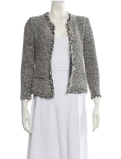 Pre-owned Iro Tweed Pattern Jacket In Black